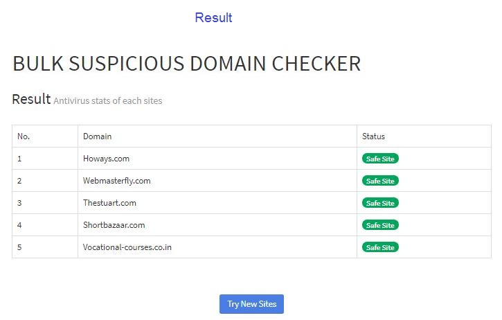 Bulk Suspicious Domain Checker Howays